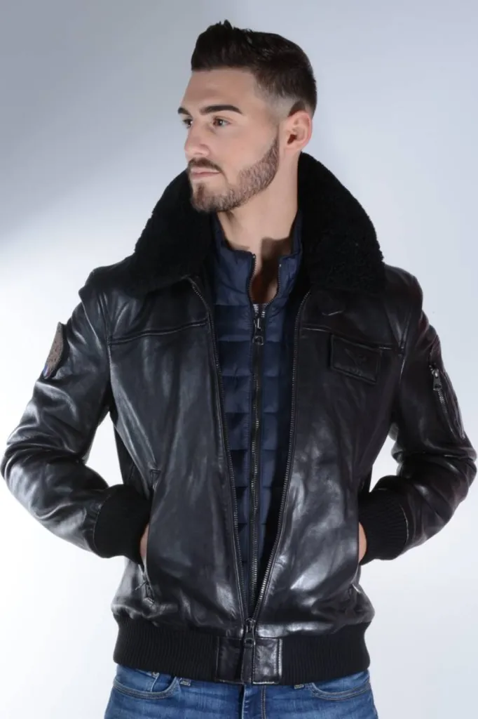 blouson pilot cuir patrouille de France Redskins homme 