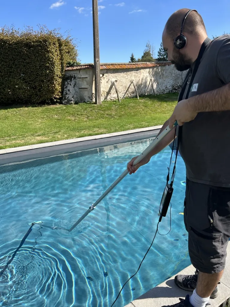 Détection leak trac pour piscine liner dans le 34 bassin en eau
