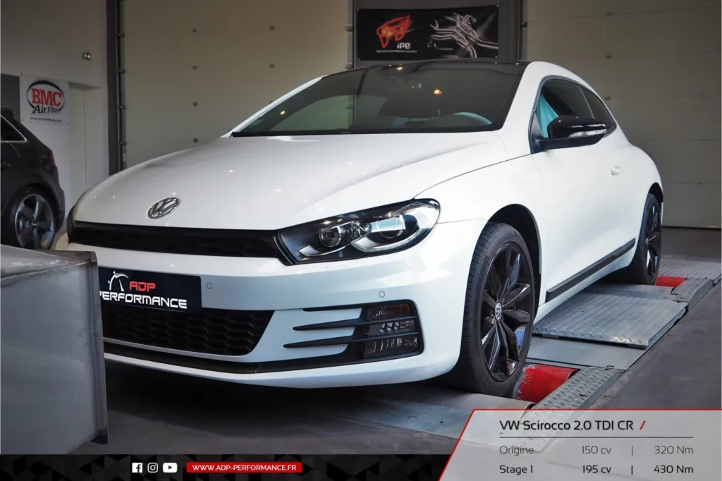Reprogrammation moteur Aix en Provence - Volkswagen Scirocco 2.0 TDI CR 150cv - ADP Performance
