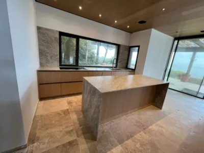 cuisine en quartzite Taj Mahal beige