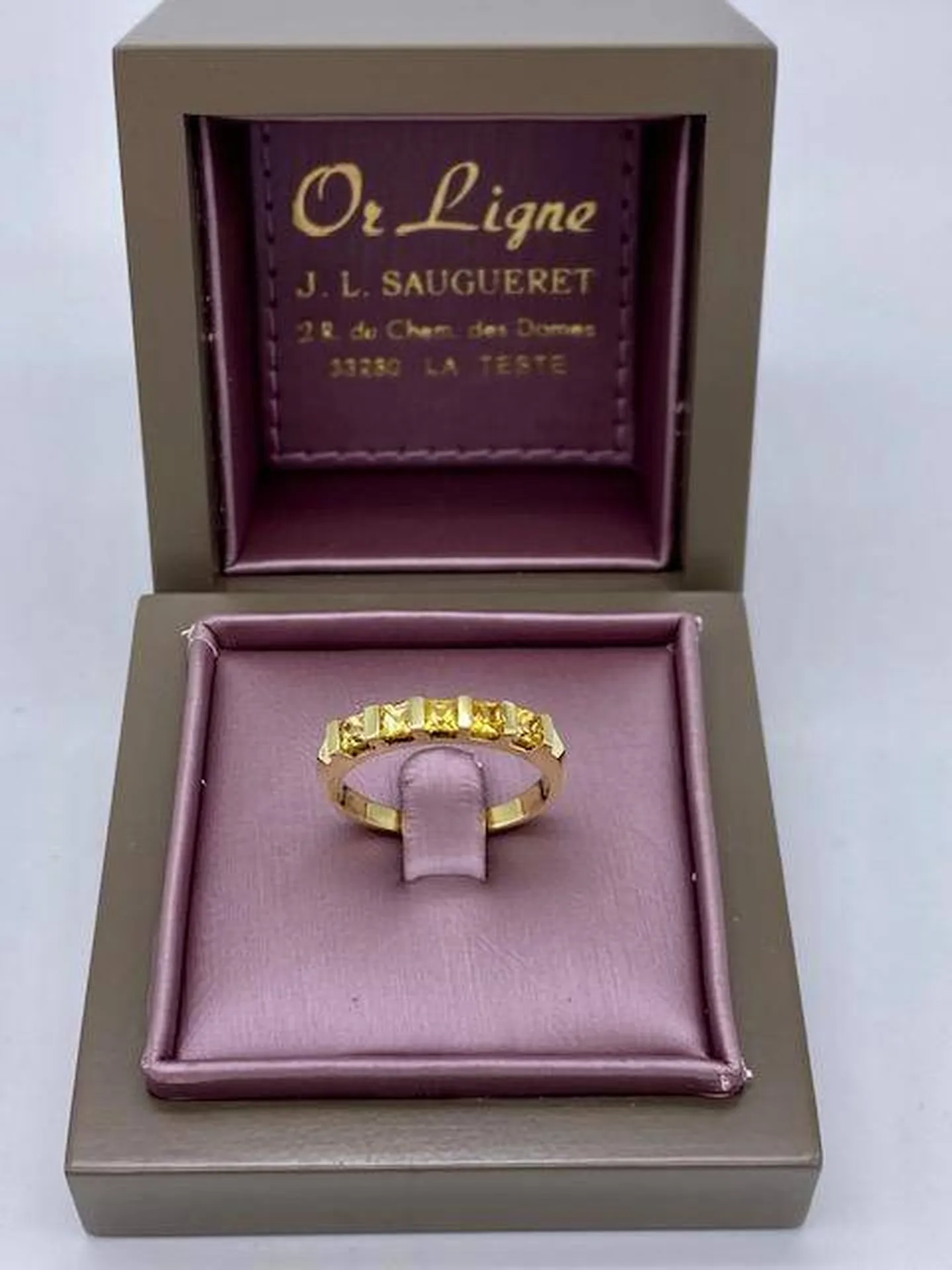 Bague or 750/1000ème et saphirs jaunes occasion Or Ligne La Teste Bassin d'Arcachon