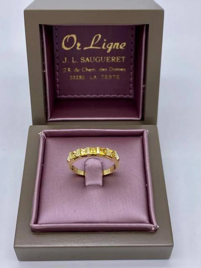 Bague or 750/1000ème et saphirs jaunes occasion Or Ligne La Teste Bassin d'Arcachon