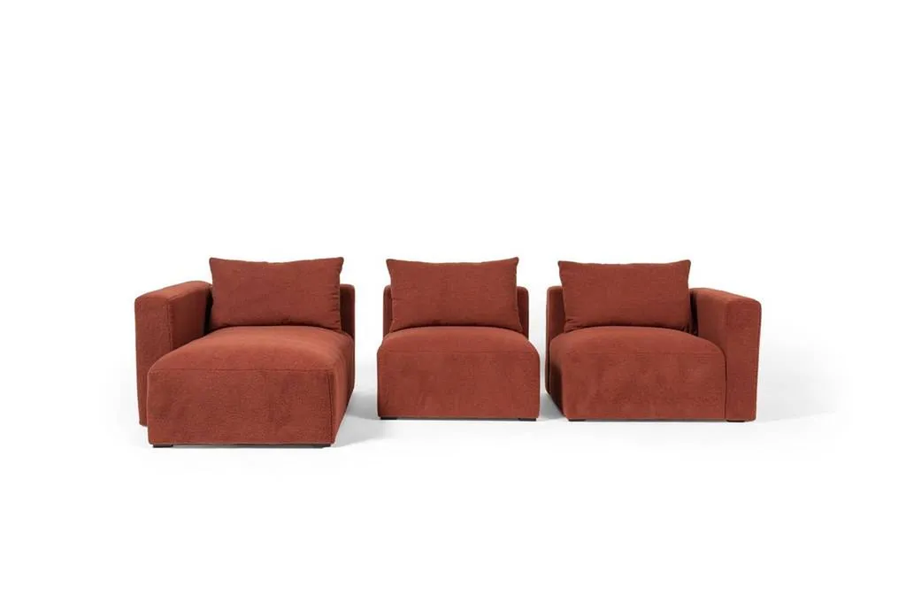 canape d'angle modulable en velours cotelet  rouge près de marseille