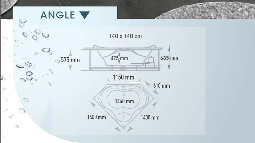 BAIGNOIRE BALNEOTHERAPIE Ligne Ergonomique avec Angle