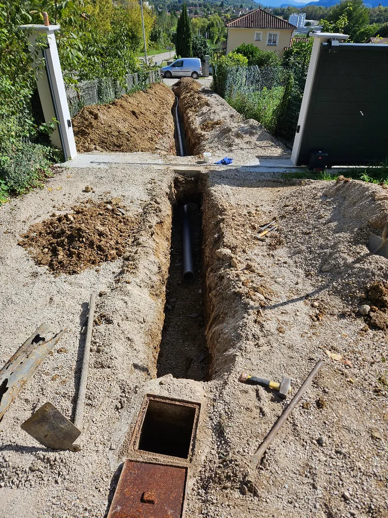 Entreprise de terrassement pose de tuyau dans l'Ain