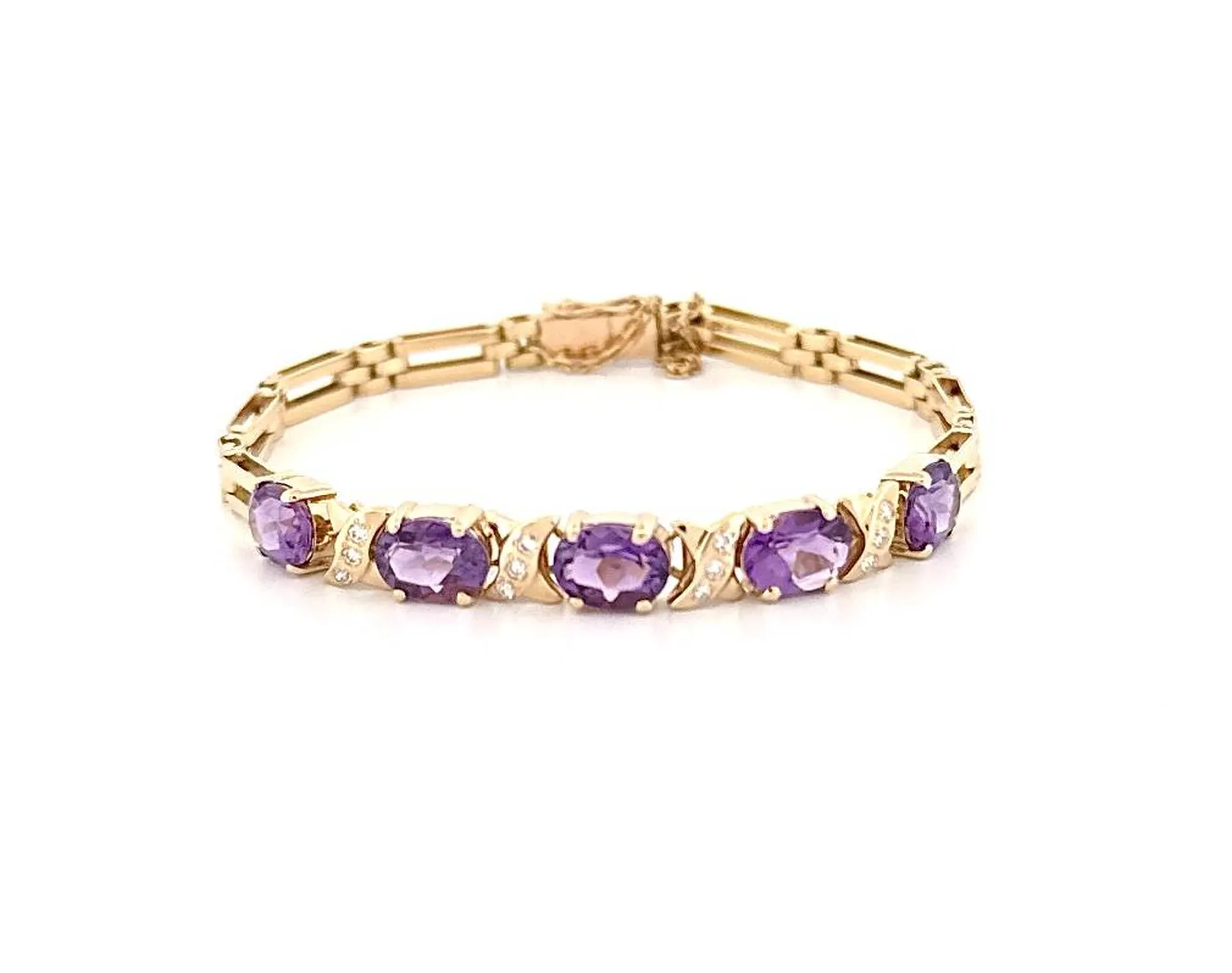 Bracelet or 750 et améthystes en dépôt-vente à la Bijouterie Or Ligne – La Teste-de-Buch