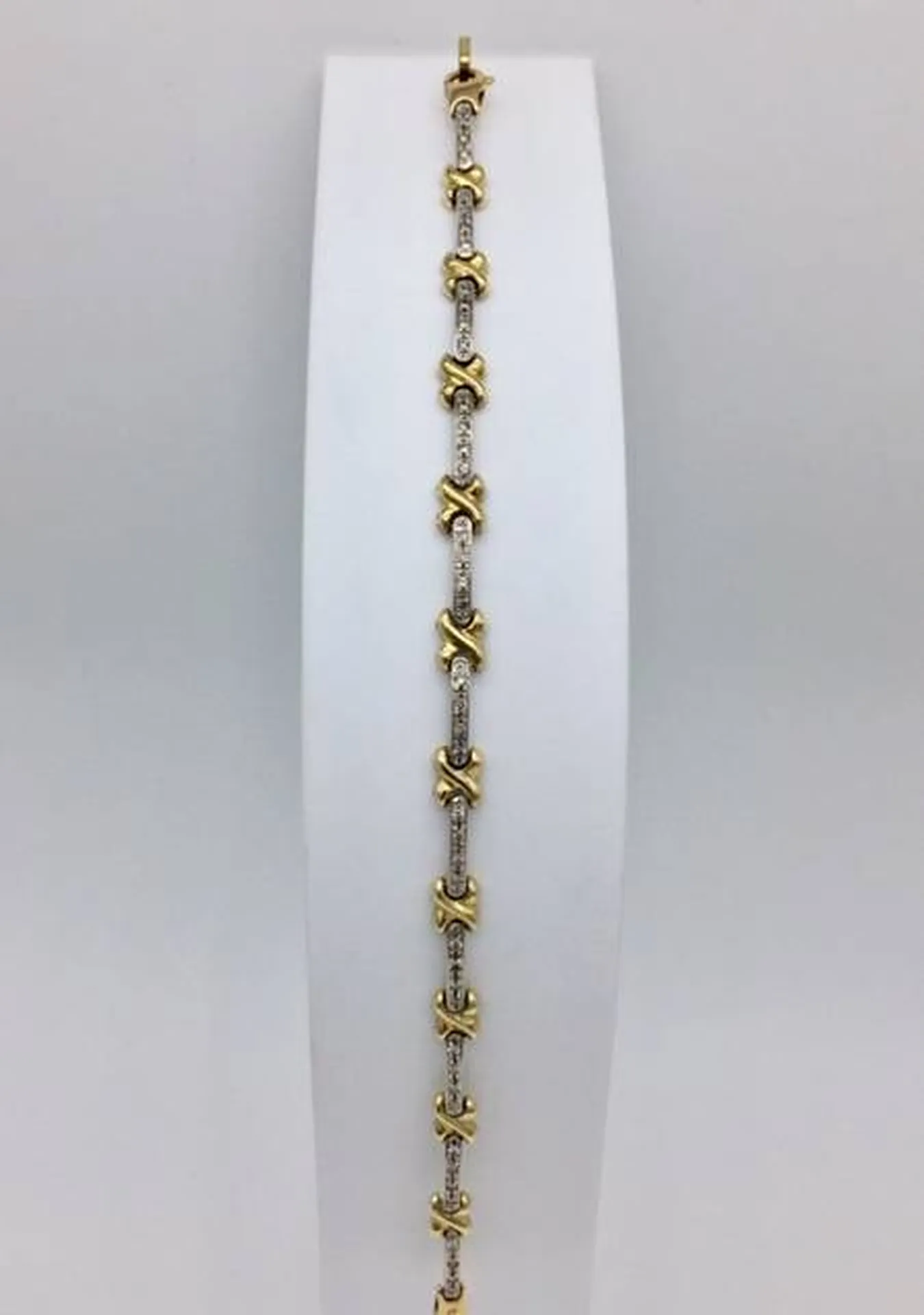 Bracelet 2 ors 750/1000ème et diamants occasion Or Ligne La Teste Bassin d'Arcachon
