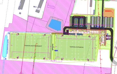 Ingénierie sportive terrain sports rugby Layrac complexe sportif