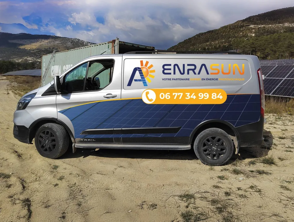 flocage véhicule utilitaire professionnel pour societe pro photovoltaique à toulon