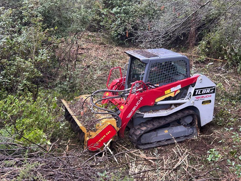 Opération de débroussaillage mécanique dans le Gard