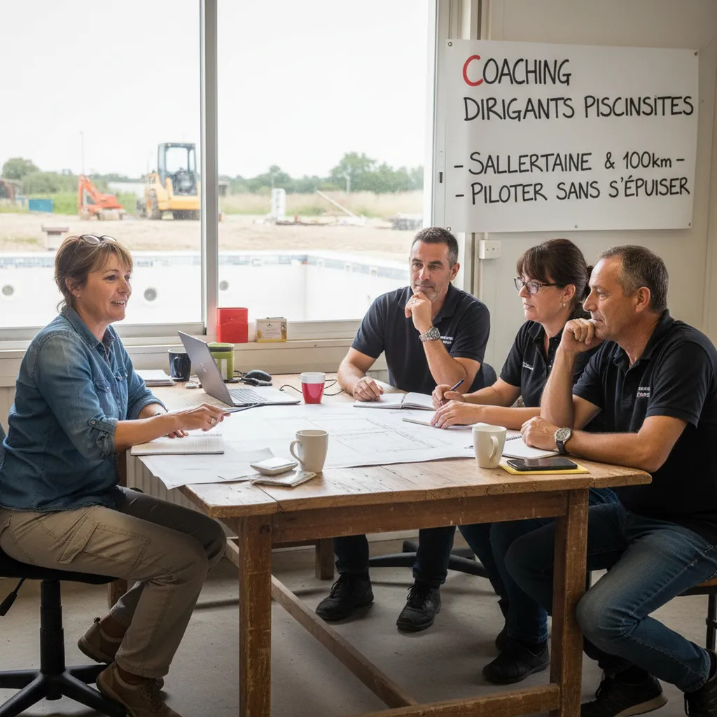 Aide d'une coach de dirigeants piscinistes à Sallertaine, près de Challans, en Vendée :  Piloter entreprise piscine sans s’épuiser