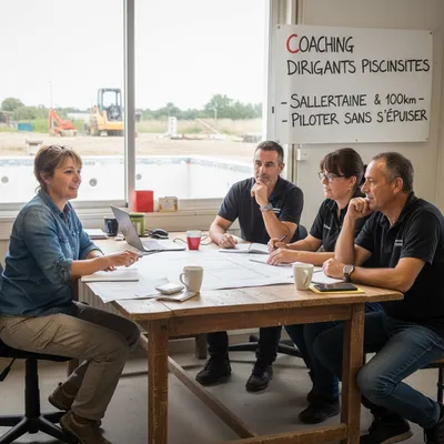 Aide d'une coach de dirigeants piscinistes à Sallertaine, près de Challans, en Vendée :  Piloter entreprise piscine sans s’épuiser