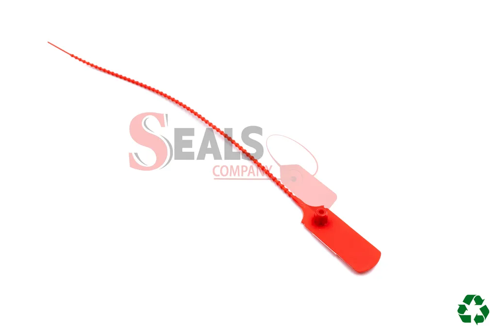Scellé réglable BASICSEALS 400 à crantage sécurisé, résistance 17 kgf, ISO PAS 17712, traçabilité et conformité C-TPAT