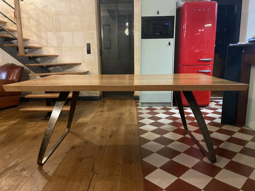 Table Plateau Chêne et piètement Métal en Gironde