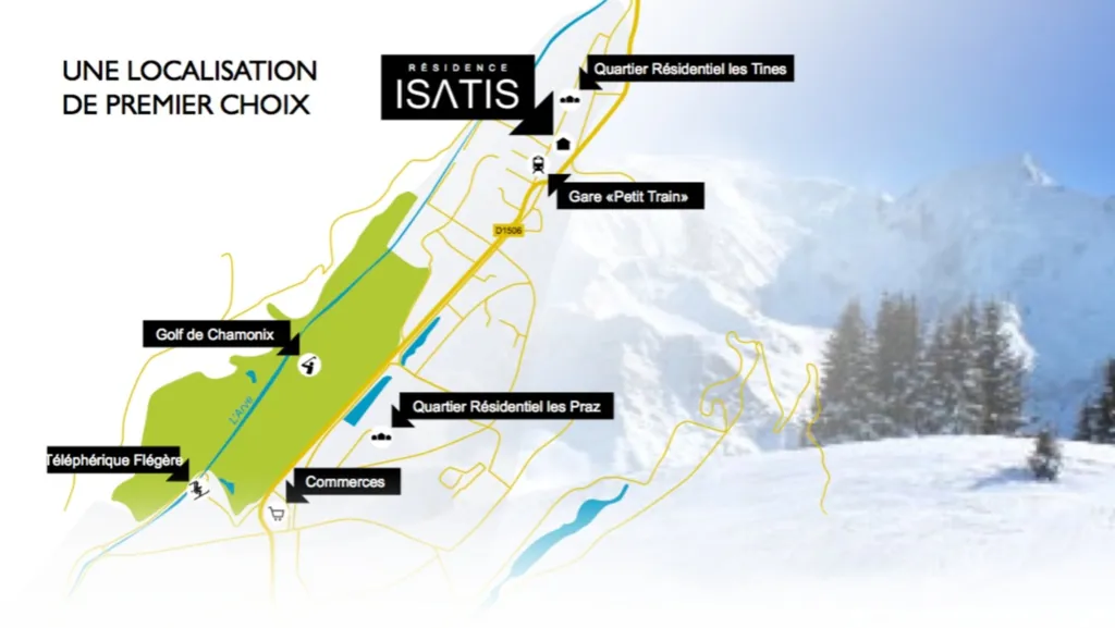 plan de situation Résidence Isatis - chamonix