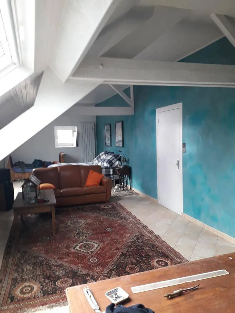 maison vendéenne chez un ostréiculteur en Badigeon de chaux teinte personnalisée TERRE DU MONDE