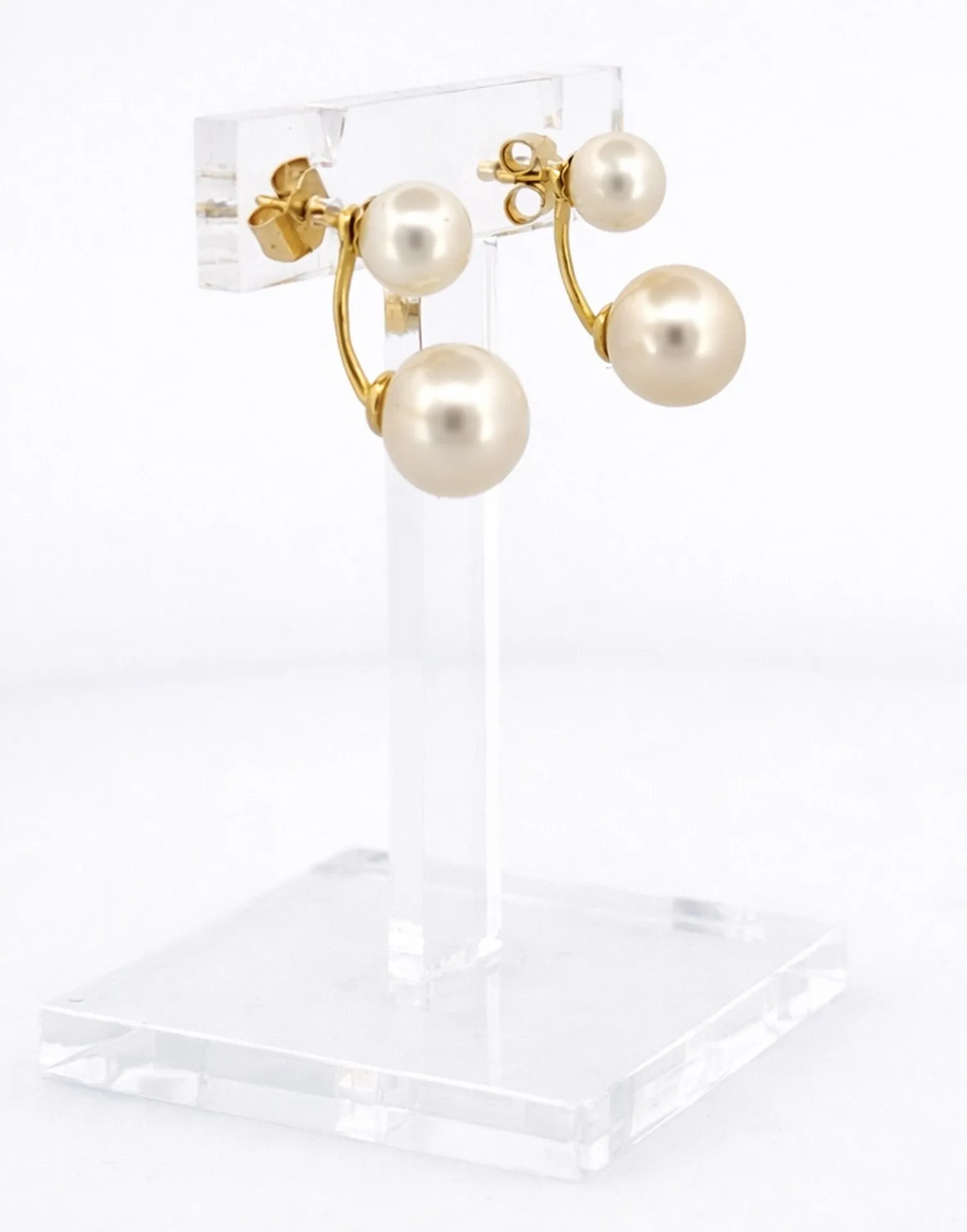 Boucles d’oreilles perles eau douce modernes or 750 dépôt vente Or Ligne en Gironde