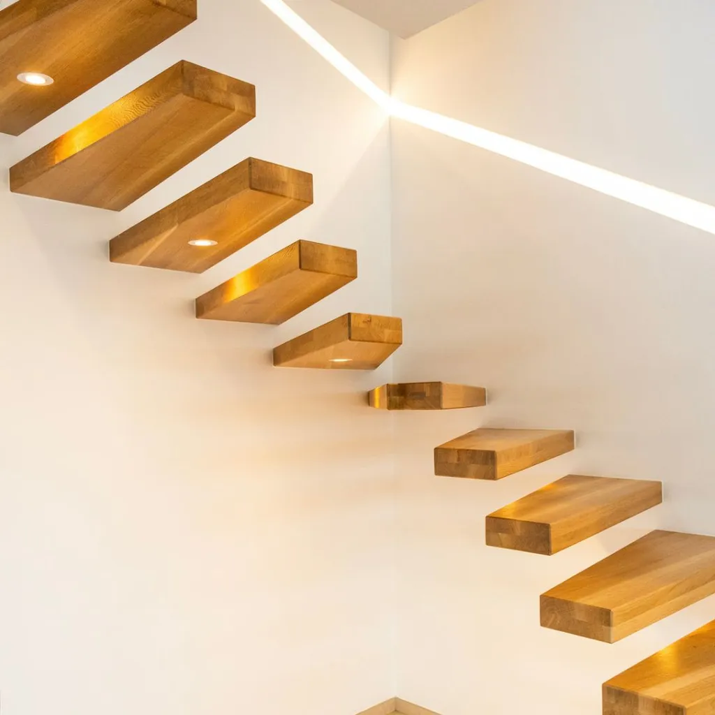 Création d’un escalier sur mesure en chêne massif et acier discret pour un intérieur contemporain et lumineux