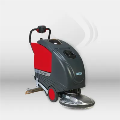 Autolaveuse autoportée à batterie Cleanfix RA 505 IBCT pour nettoyage professionnel des sols industriels et collectivités, équipée d’une traction automatique et d’un système de dosage chimique intelligent pour un lavage efficace et économique – disponible