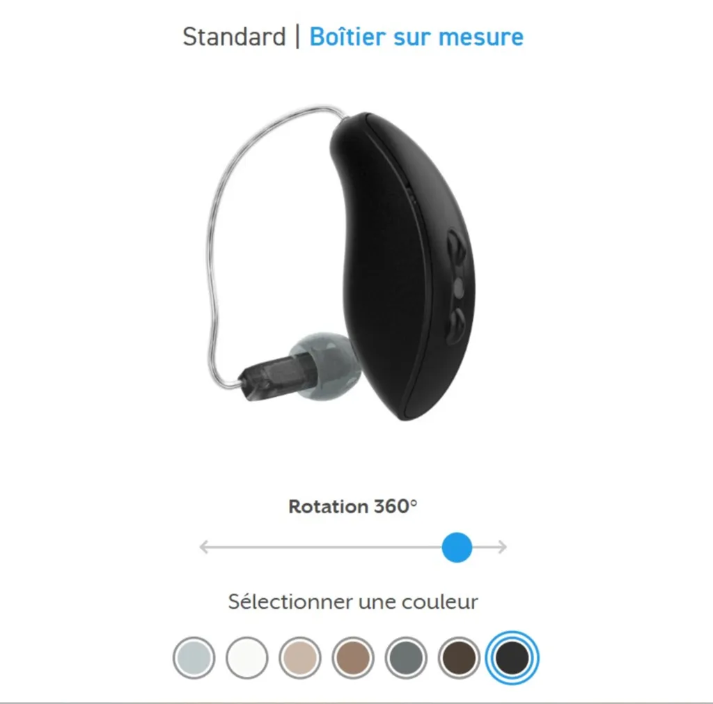 RIC RT Omega AI (rechargeable avec bobine T): Appareil auditif rechargeable Starkey avec IA anti acouphènes, disponible proche de Lyon