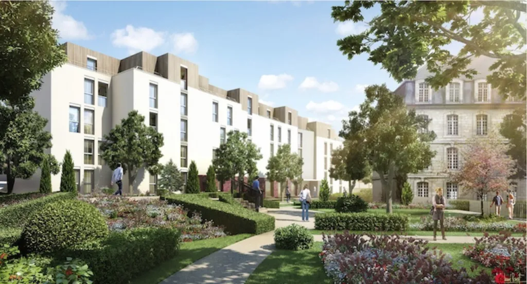 Résidence étudiante Les Estudiantines au style contemporain avec vue sur les jardins ou la ville à Lyon 7