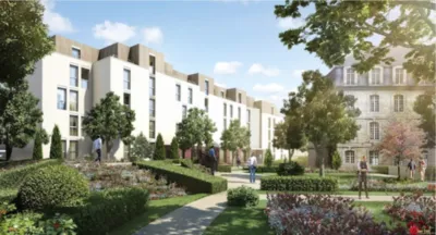 Résidence étudiante Les Estudiantines au style contemporain avec vue sur les jardins ou la ville à Lyon 7