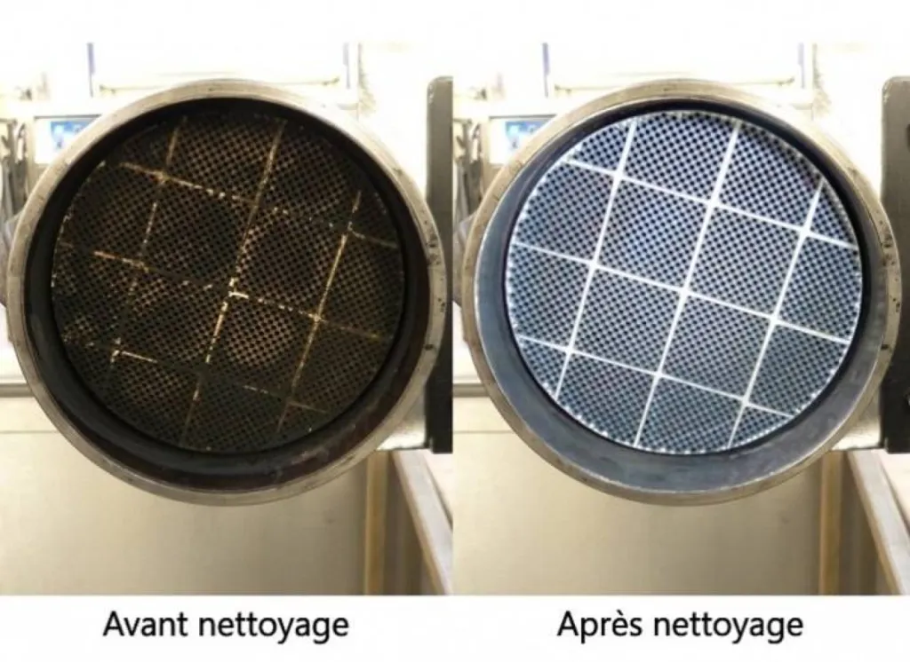 Avant/Après nettoyage de FAP en PACA.