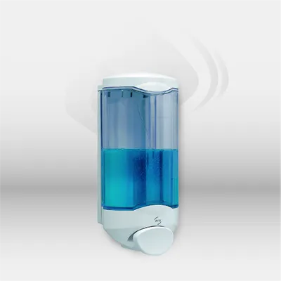 Distributeur savon et gel hydroalcoolique JVD Crystal 1000 ml installé dans des sanitaires professionnels d’entreprise à Mont-de-Marsan, Landes (40), Nouvelle-Aquitaine et disponible partout en France