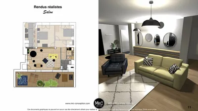 Projet de rénovation d'appartement de 100m2 sur Marseille, conception et étude d'avant projet réalisé par un architecte d'intérieur. 13008