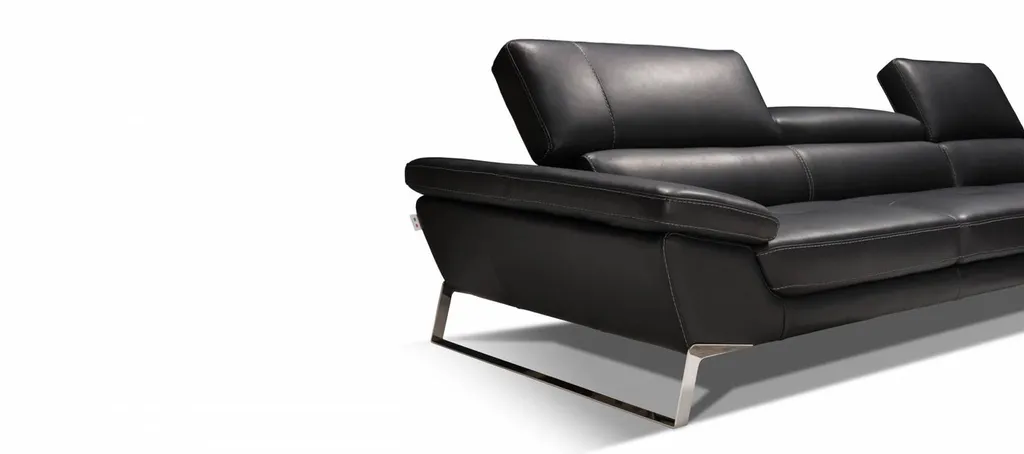 Canapé en cuir noir d'angle à Toulon