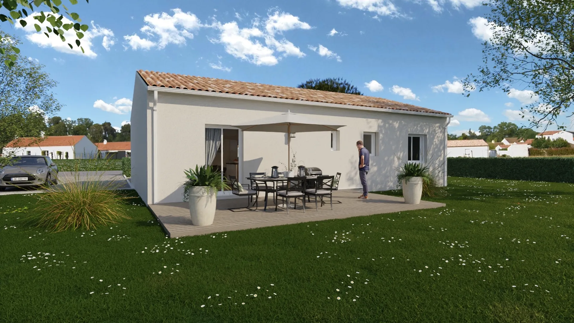 Maison neuve de 91 m² habitables sur la commune de Mérignas, proche de Branne et de Libourne