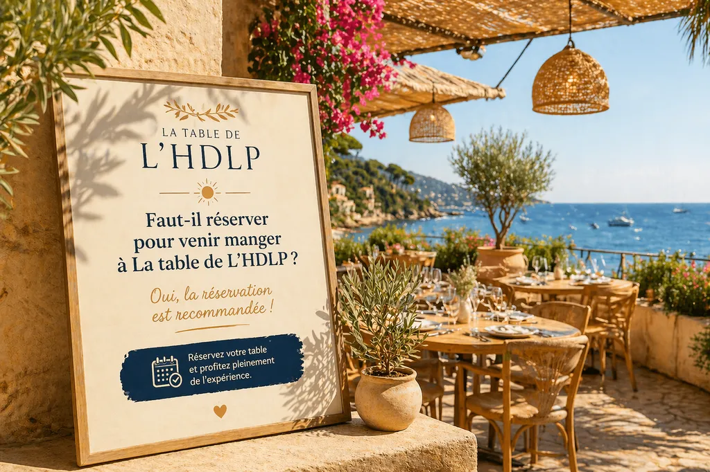 il est préférable de réserver sa table et le menu du soir à la table de l'HDLP