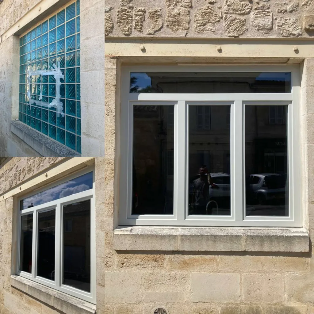 Avant / après pose fenêtre bois par Aquit'M