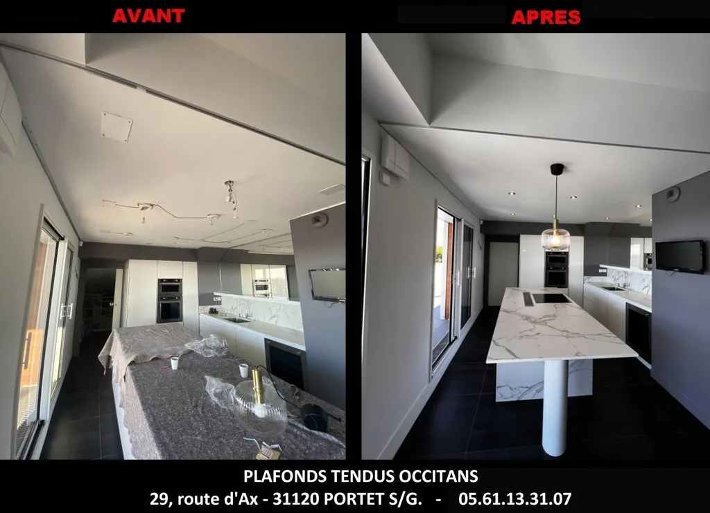 AVANT / APRES - Plafonds Tendus Occitans Toulouse - Blagnac