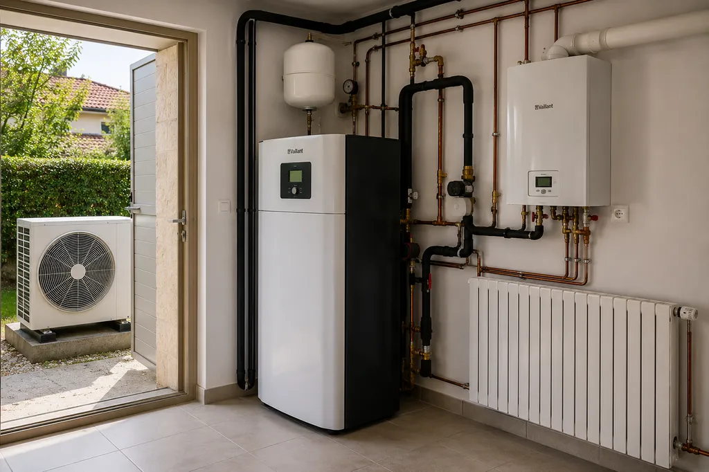 Installation d’une pompe à chaleur air/eau avec raccordement sur radiateurs existants à Forcalquier près de Manosque.