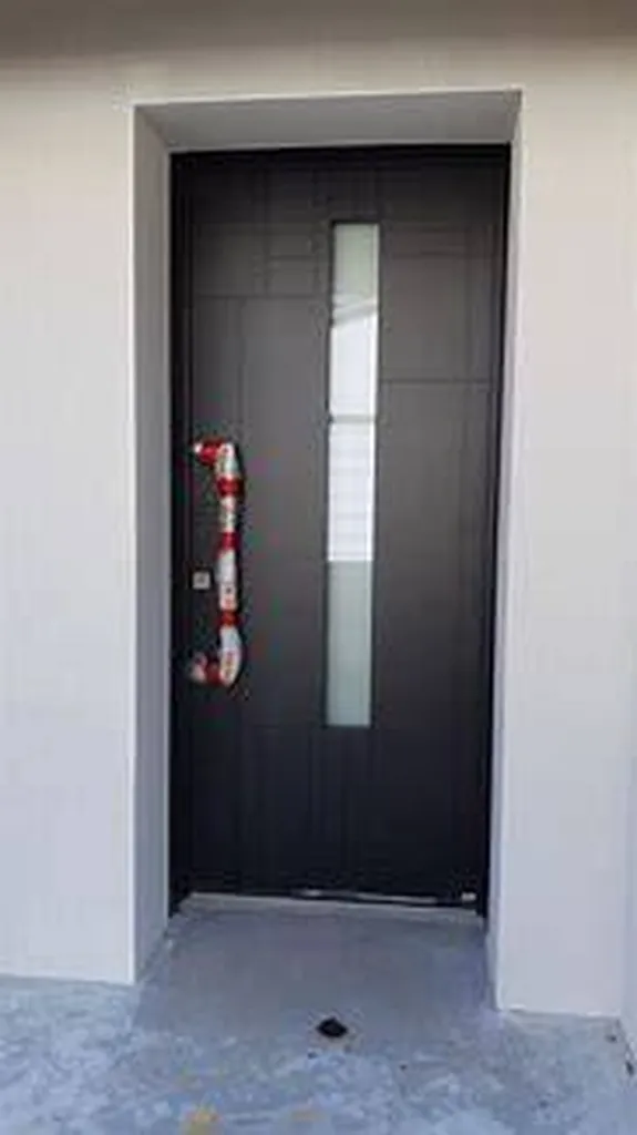 Porte d'entrée bois alu