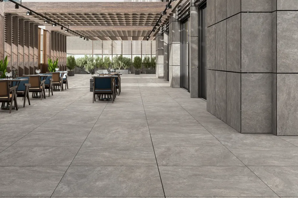 À Rouen rive gauche, le format 60x90 cm THERMAE combine robustesse et élégance dans les espaces de vie.