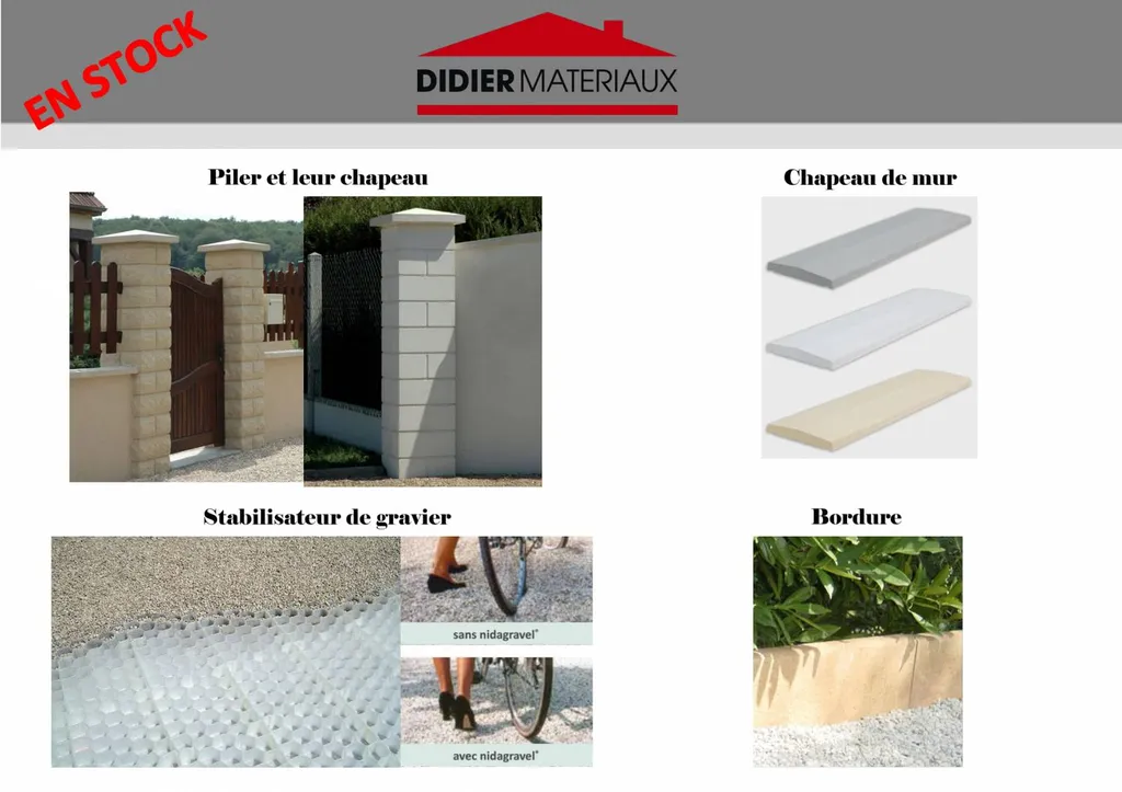 je recherche des pilier pour portail et chapeau de muret près de chez moi