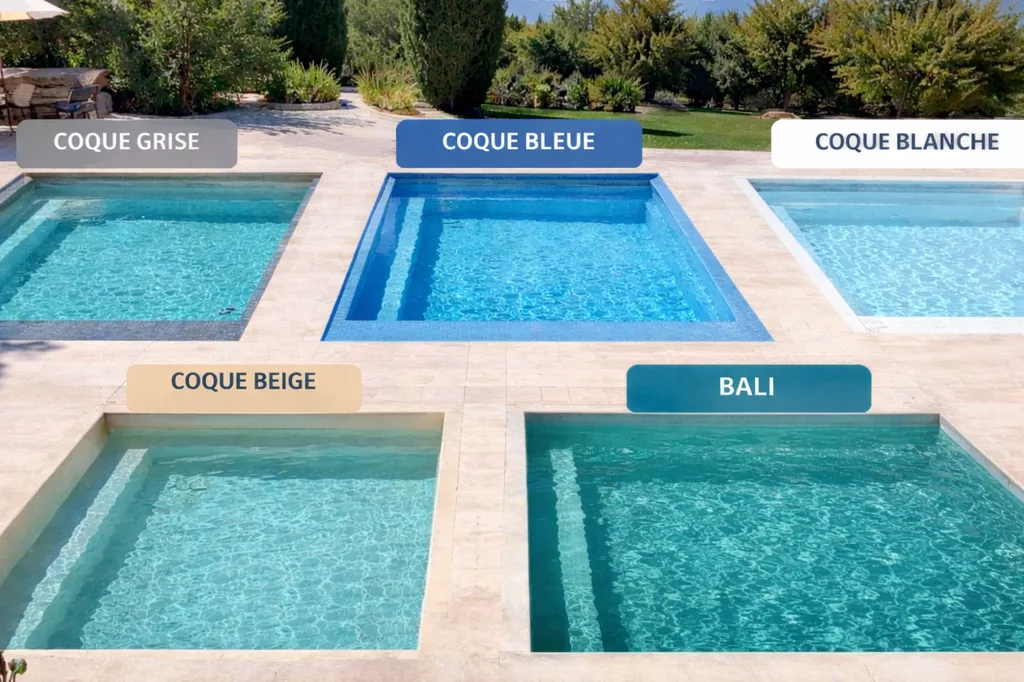 nuanciers couleur des coques Alliance Piscines à coté de Gonfaron