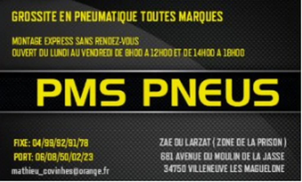 Grossiste pneumatiques pour les professionnels Montpellier PMS Pneus