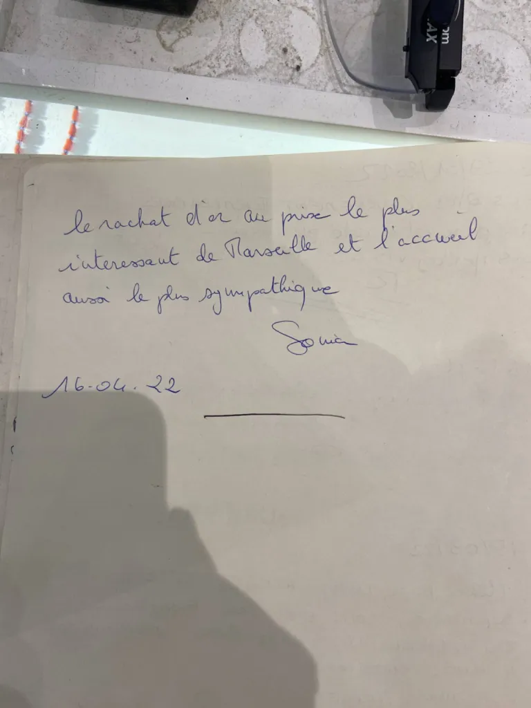 Avis clients l'échoppe dor 47 rue d'endoume 13007 Marseille
