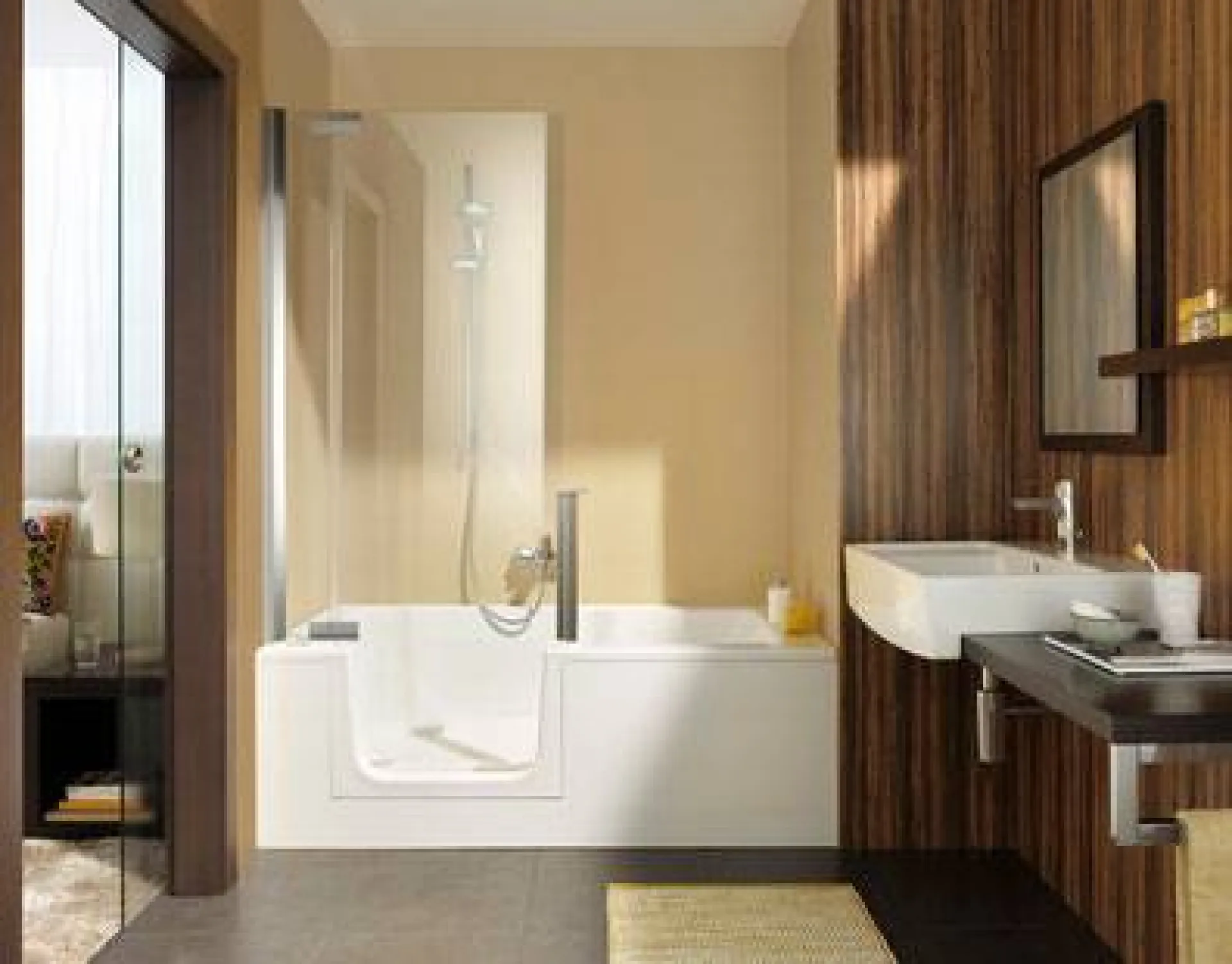 Baignoire à porte combiné douche