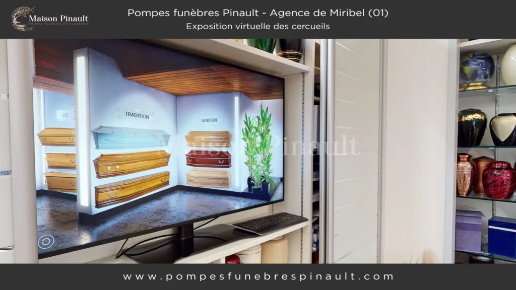 exposition virtuelle de nos cercueils en direct par la maison Pinault près de 20 modèles disponibles 