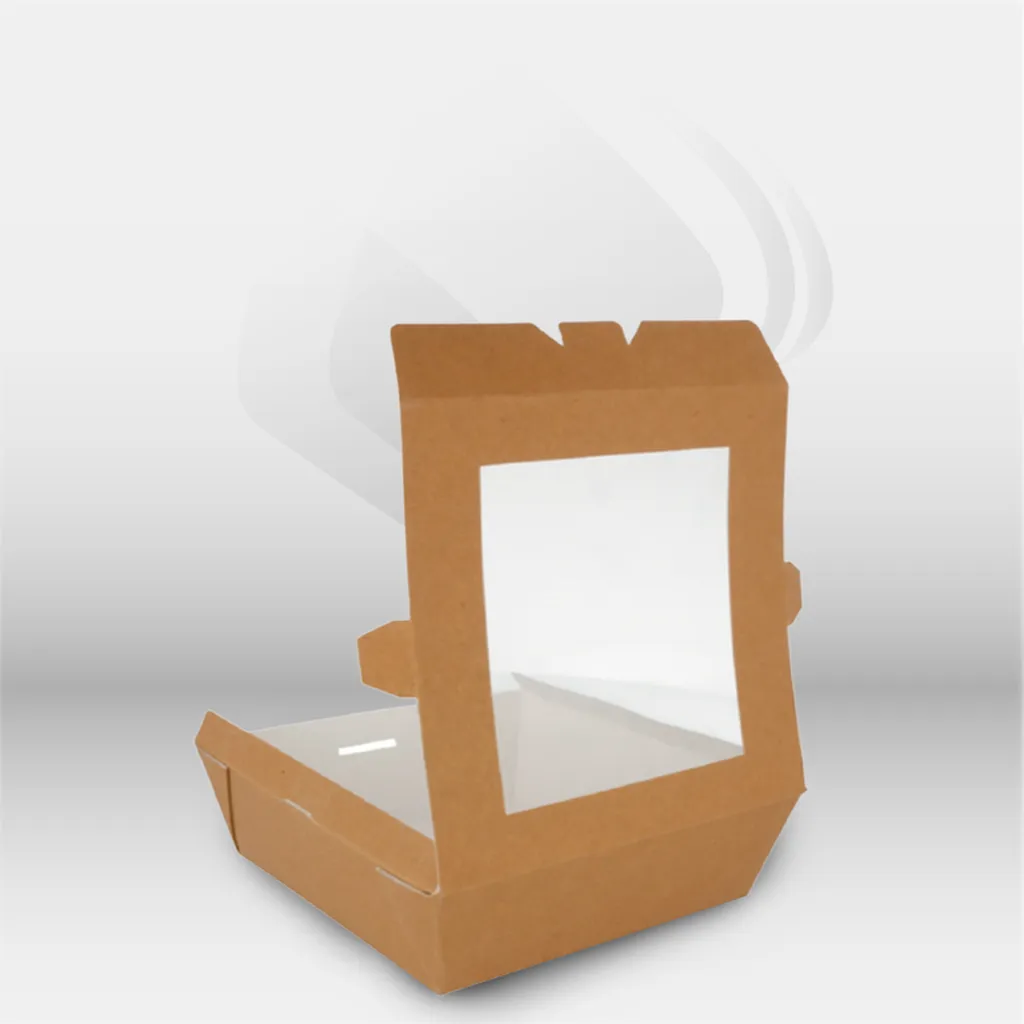 Boîtes à salade en carton avec fenêtre Garcia de Pou pour restauration professionnelle, idéales pour salades, poké bowls et plats froids en vente à emporter, offrant une présentation attractive et une protection hygiénique des aliments – disponibles à Mon