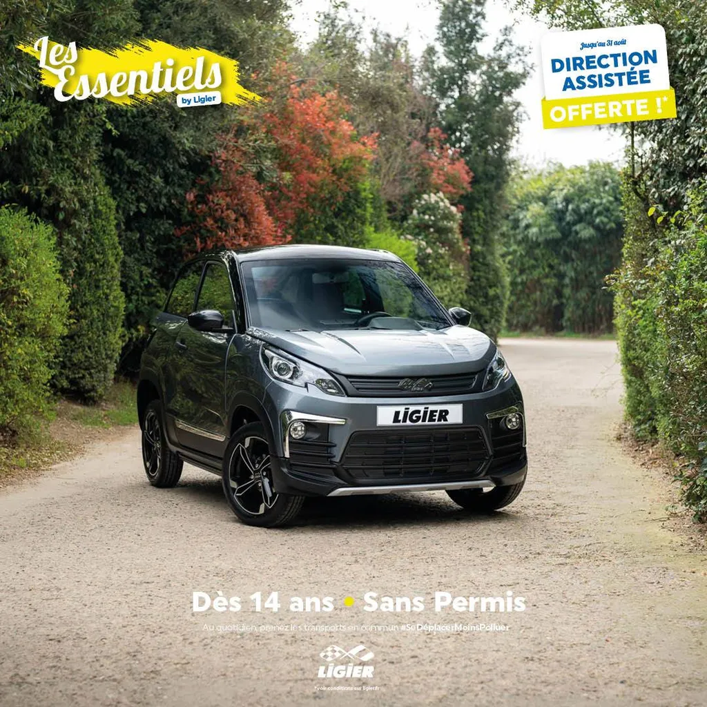 DIRECTION ASSISTÉE OFFERTE Voiture sans permis JS50 et JS60