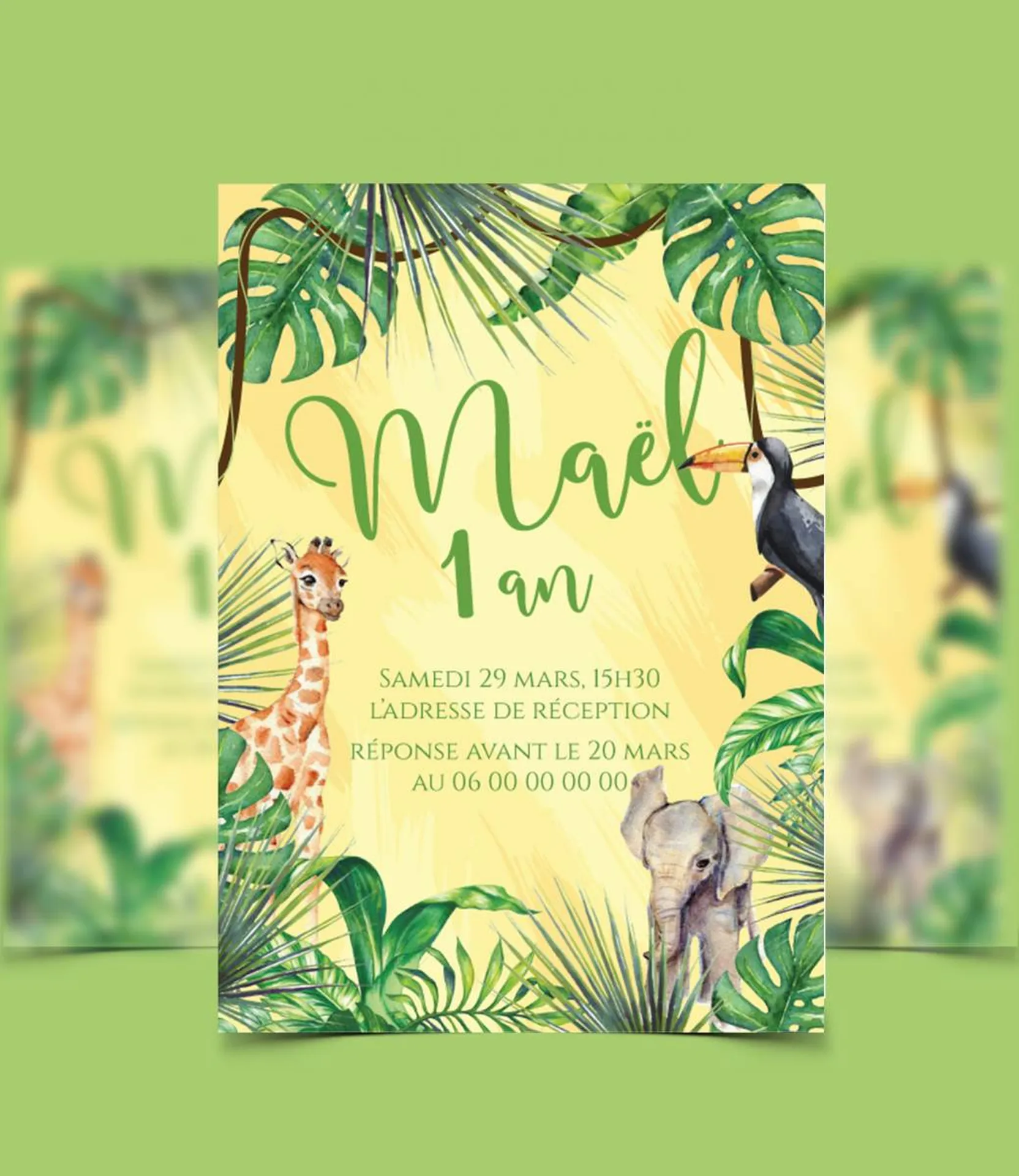 carton invitation anniversaire theme afrique marseille