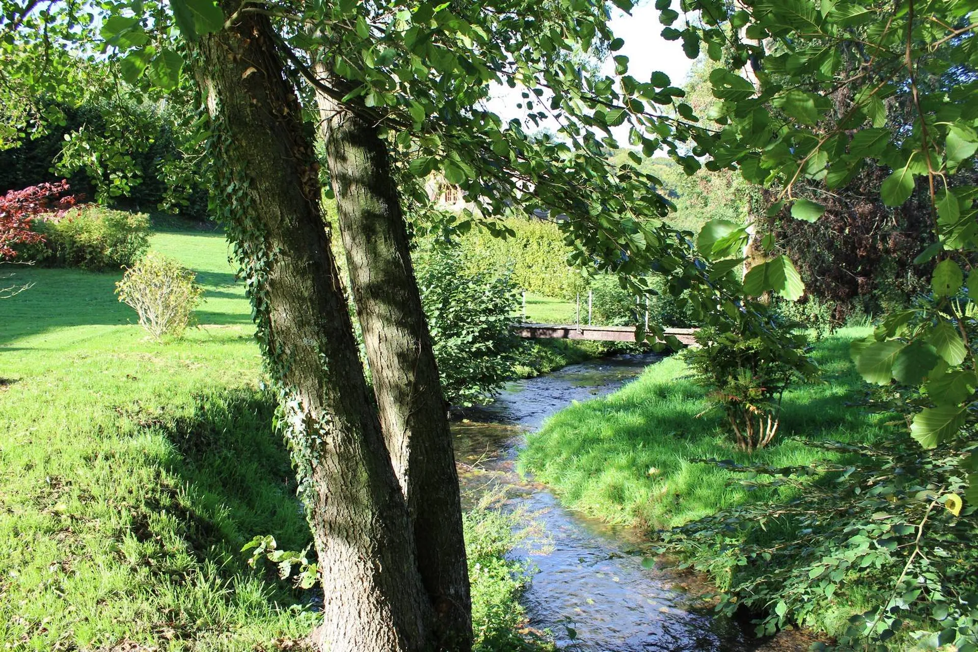 Recherche propriété de caractère bordée par rivière, édifiée sur un terrai valonné d'environ 4 Ha