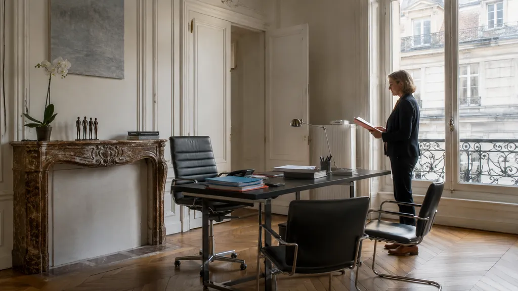 Bureau de dirigeant dans un immeuble ancien parisien