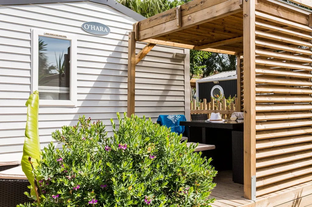 location de mobil home 3 chambres climatisé camping vias bord de mer