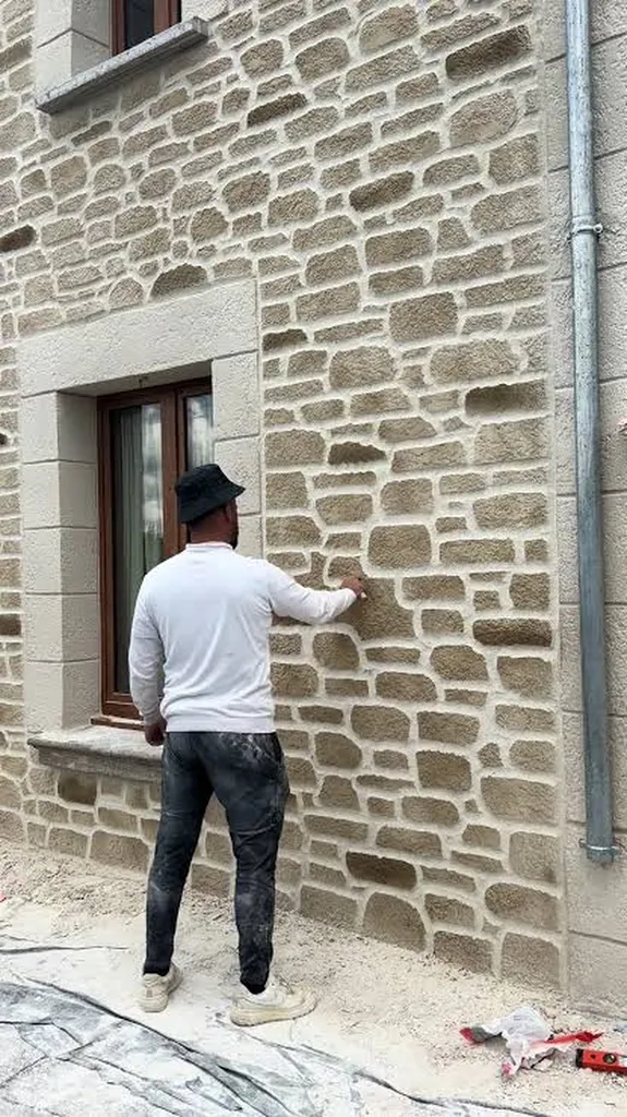 Artisan pour un enduit aspect pierre naturelle à Le Havre 76